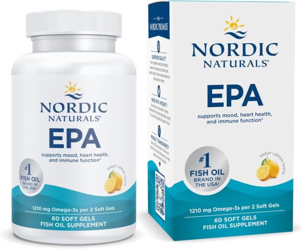 Nordic Naturals EPA, Lemon - 60 Soft Gels - 1210 mg Omega-3 ...