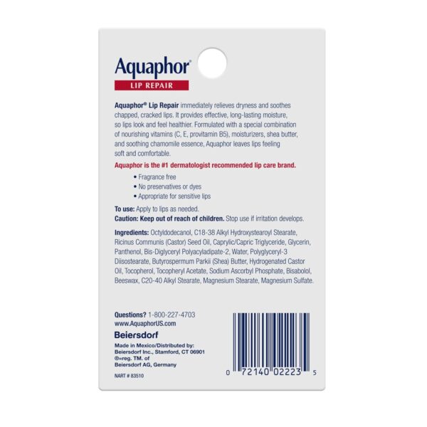 Aquaphor Lip Repair Ointment, Moisturizing Lip Balm Pack, Re...
