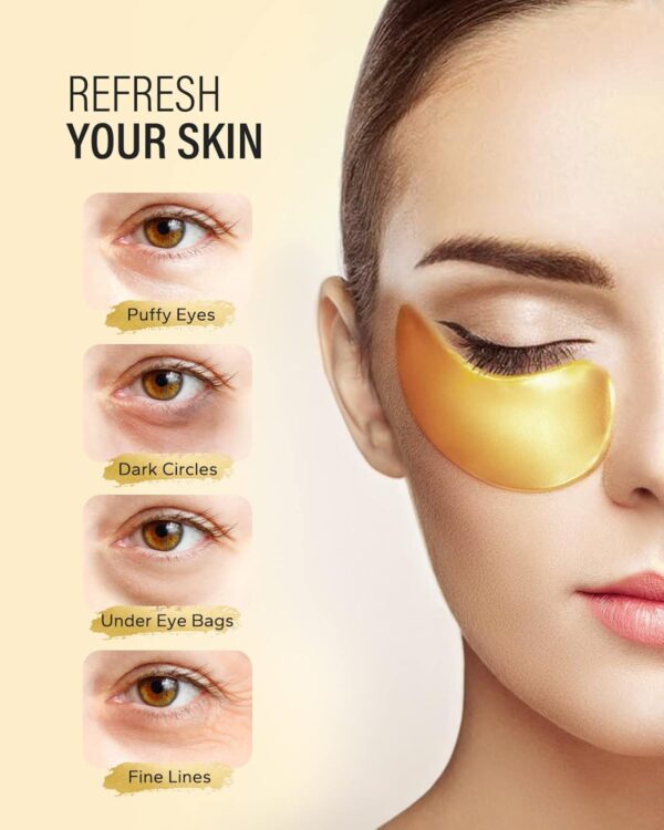 24k Gold Under Eye Patches (50 Pairs), eye mask, Collagen Sk...
