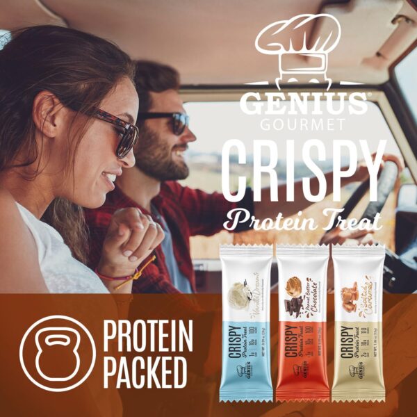 Genius Gourmet Crispy Protein Treat, Salted Caramel, Keto Sn...