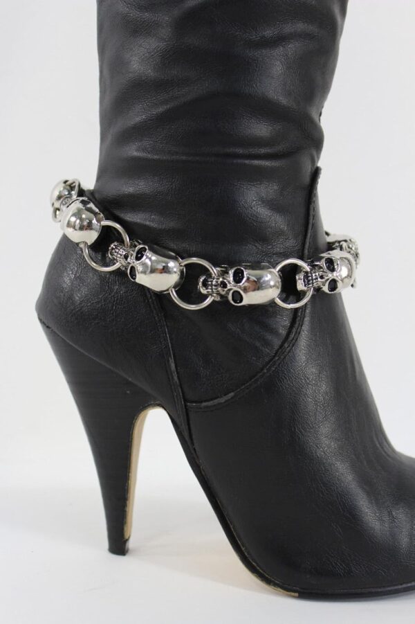 TFJ Women Jewelry Boot Bracelet Biker Metal Chain Skeleton S...