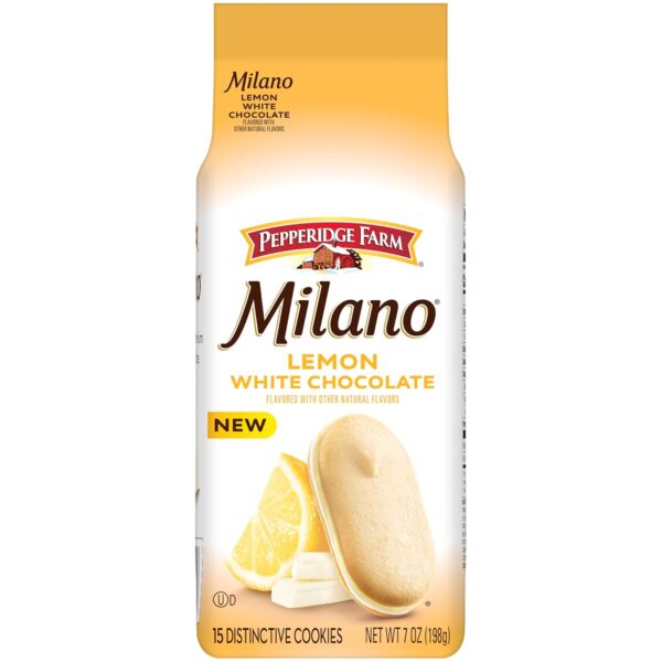 Pepperidge Farm Milano White Chocolate Lemon Flavored Cookie...