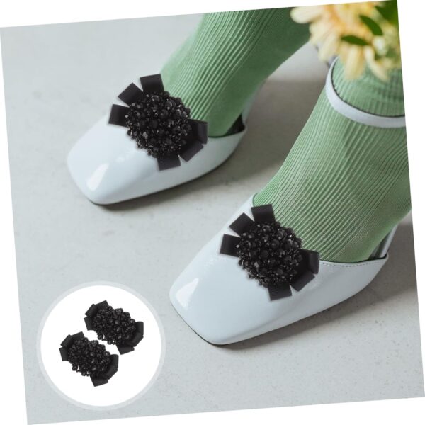 1 Pair Bow Shoe Sparkly Rhinestone Shoe Buckles Clip on Deco...