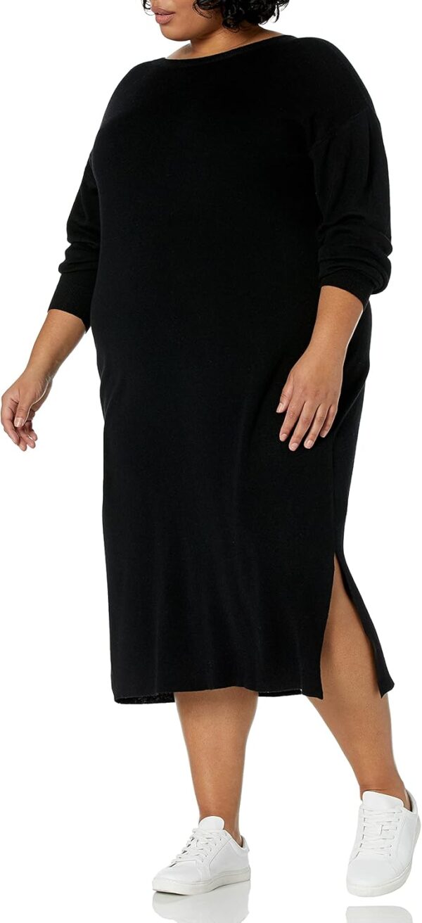 The Drop Women's Suki Rib Midi V-Back Dress