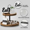 GENMOUS Farmhouse Kitchen Tiered Tray Decor Items Mini Set, ...