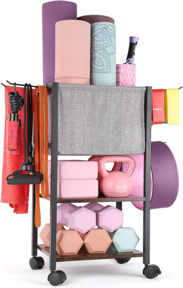 Yoga Mat Storage Rack Home Gym Equipment Workout Equipment O...