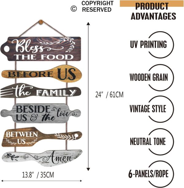 Bless the Food Before Us Farmhouse Kitchen Wall Decor - Dini...