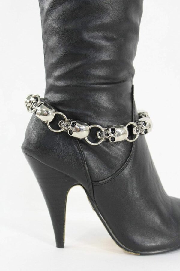 TFJ Women Jewelry Boot Bracelet Biker Metal Chain Skeleton S...