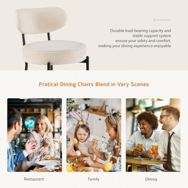 Sweetcrispy Dining Chairs Set of 4, Boucle Upholstered Moder...