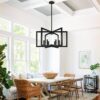 25" Modern Black Chandelier for Dining Room (6-Light, 25-Inc...