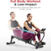 Sunny Health & Fitness Compact Adjustable Rowing Machine wit...