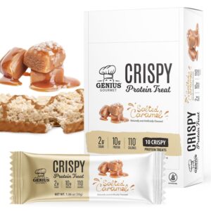 Genius Gourmet Crispy Protein Treat, Salted Caramel, Keto Sn...