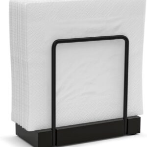 Wican Napkin Holder for Table, Bamboo Iron Standing Napkin D...