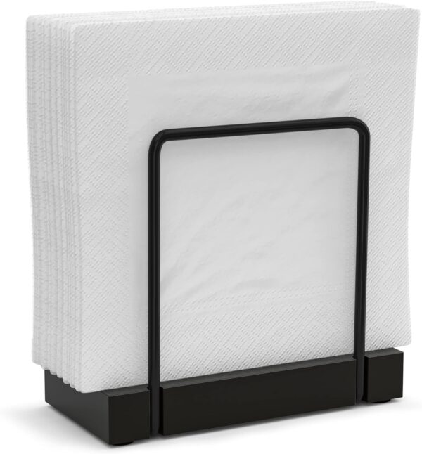 Wican Napkin Holder for Table, Bamboo Iron Standing Napkin D...