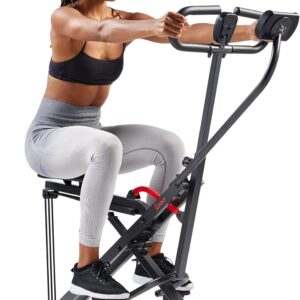 Sunny Health & Fitness Smart Upright Row-N-Ride Trainer w/Ad...