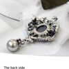 Victorian Vintage Beauty Lady Portrait Brooch Pins with Crys...