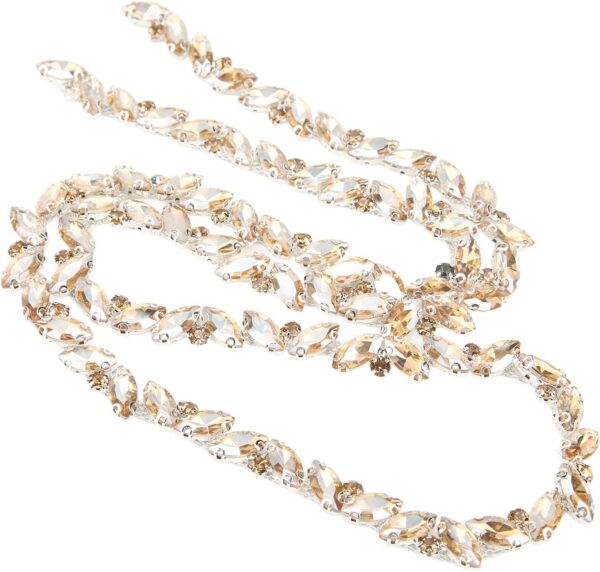 1 Yard Rhinestone Chain, AB Crystal Rhinestone Applique Bead...