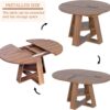 43.3in-59in Extendable Round Dining Table for 4-8,Modern Kit...