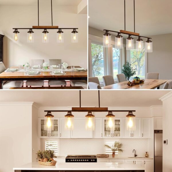 Farmhouse Kitchen Island Lighting, 5-Light Dining Room Light...