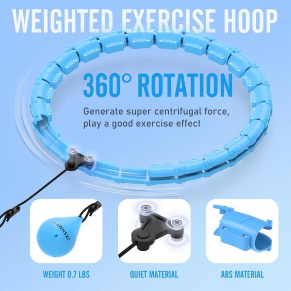 JKSHMYT Weighted Hula Circle Hoops for Adults Weight Loss, I...