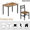 AWQM 3 Piece Dining Table Set, Small Industrial Kitchen Tabl...