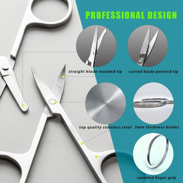 Facial Hair Small Grooming Scissors For Men Women - Eyebrow,...