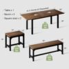 Feonase 5-Piece Dining Table Set for 4-8 People, 63" Extenda...