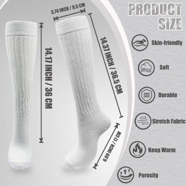 2 Pairs White Slouch Socks with 21 Pcs Sock Pins Jewelry for...