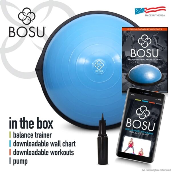 Bosu Balance Ball Exercise Trainer, Home Gym Equipment w/ Gu...