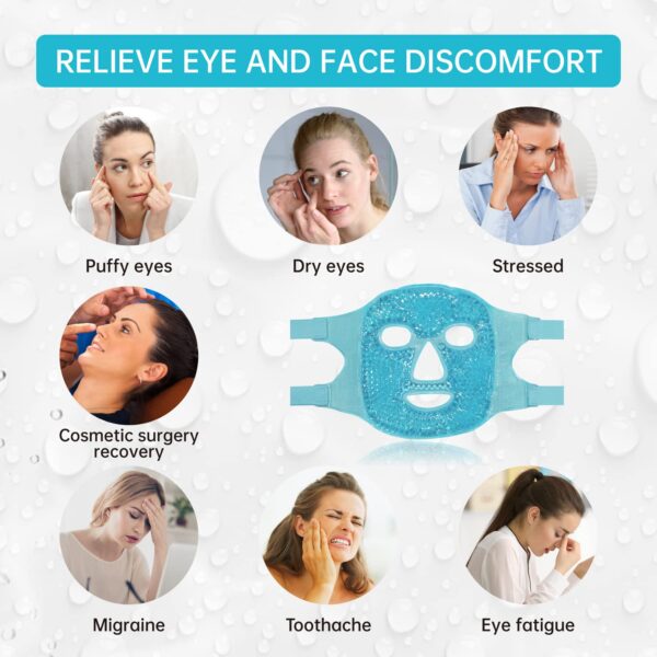ZNÖCUETÖD Cold Face Eye Mask Ice Pack Reduce Facial Puff, Da...