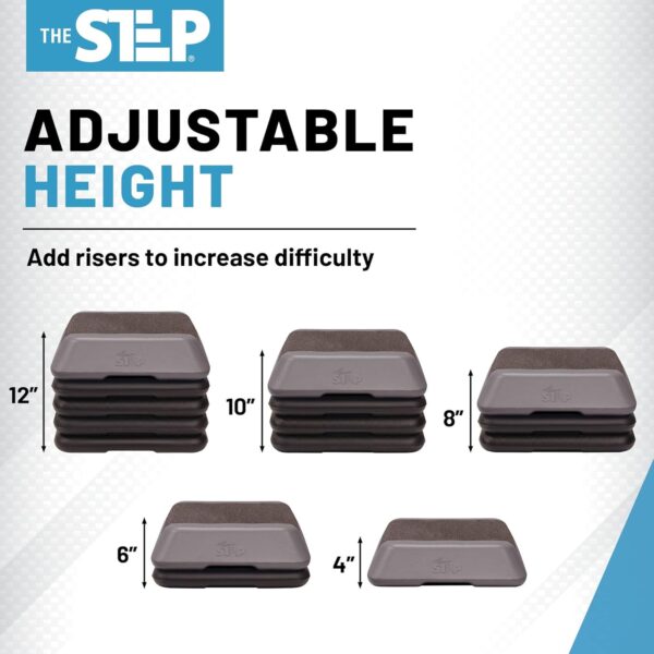 The Step Adjustable High Step Aerobic Platform with 4 Risers...