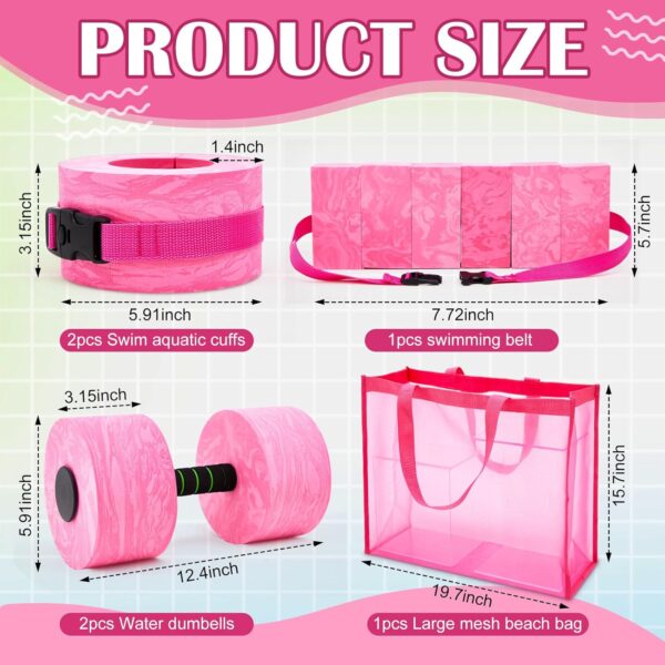 6 Pcs Aquatic Exercise Set Water Aerobics Set with Large Mes...