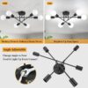 Modern Sputnik Chandelier 6-Light Industrial Ceiling Lights ...