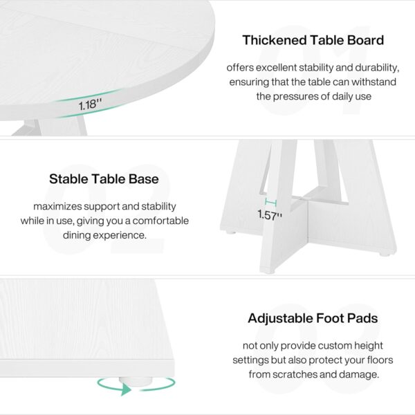 Tribesigns Round Dining Table Wood Kitchen Table for Dining ...