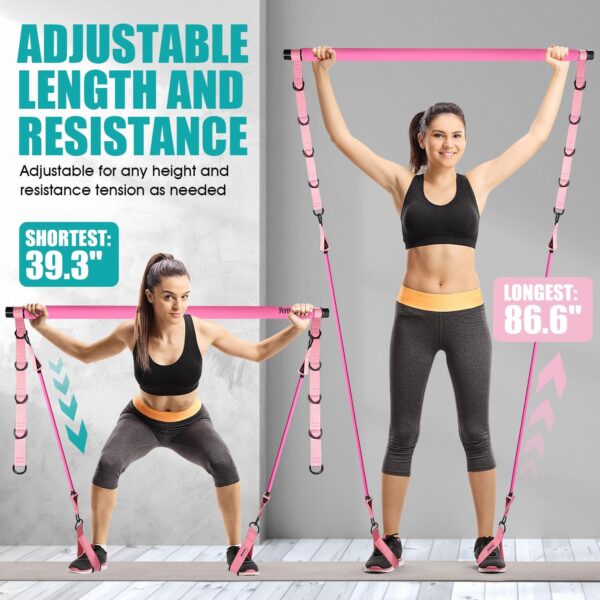 Pilates Bar Kit with Resistance Bands, Pilates Workout Equip...