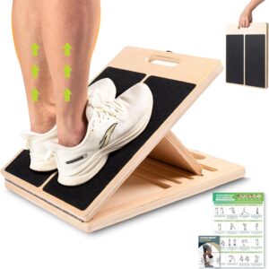 Slant Board for Calf Stretching, Adjustable Portable Wooden ...