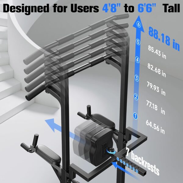 Sportsroyals Pull Up Bar Dip Station Power Tower Assistive T...