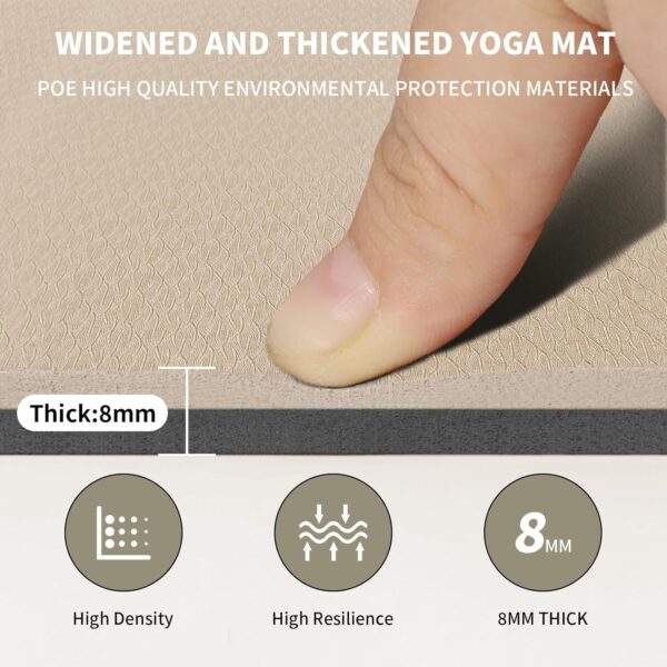 8mm Large Yoga Mat (6'x 4') - Extra Long and Wide 72 x 48 x ...