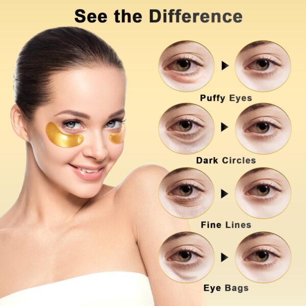 Under Eye Patches (25 Pairs) - 24K Gold Eye Masks Enriched w...