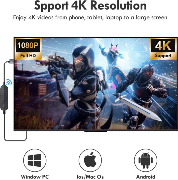 4K 1080P Wireless HDMI Display Adapter, WiFi Streaming Movie...