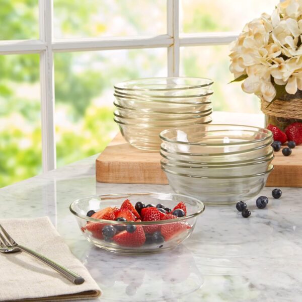 12pc Glass Dinnerware Set - Sleek Round Clear Glass Plate an...