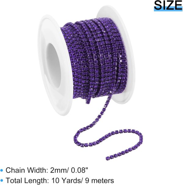 uxcell 10 Yard Crystal Rhinestone Chain, 2.0mm Sew on Close ...