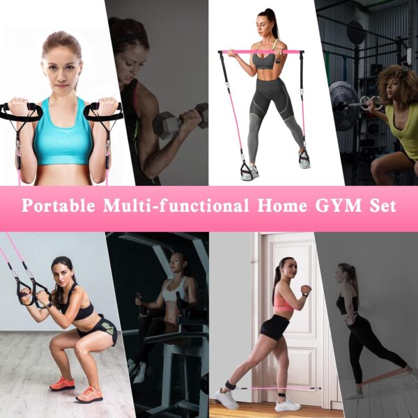 Pilates Bar Kit with Resistance Bands,Pilates Bar with Stack...