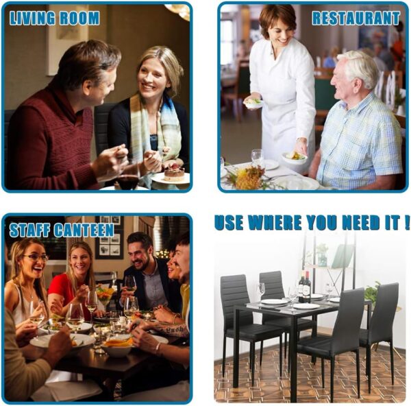 FDW | 5-Piece Dining Table Set | Glass Kitchen Table with 4 ...