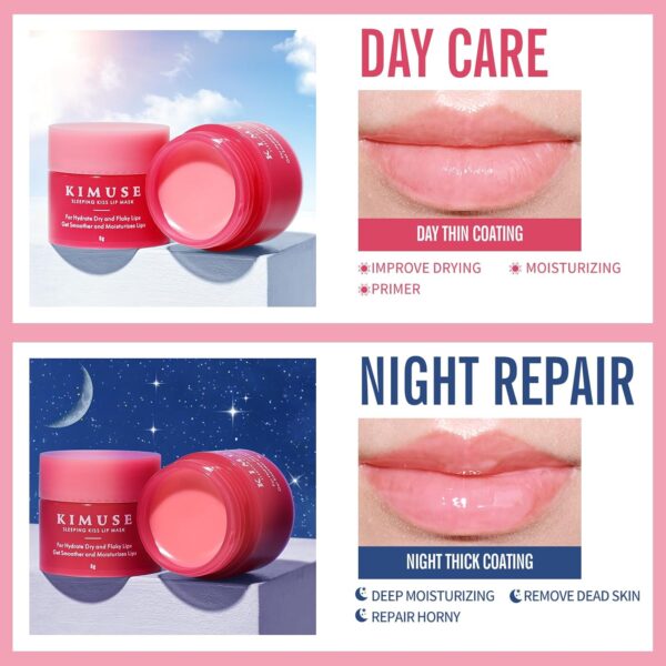 KIMUSE Lip Mask Set, 4PCS Lip Sleeping Mask Overnight Treatm...