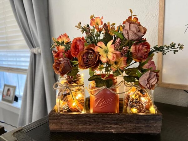 3 Pcs Mason Jar Centerpiece Table Decorations for Dining Tab...