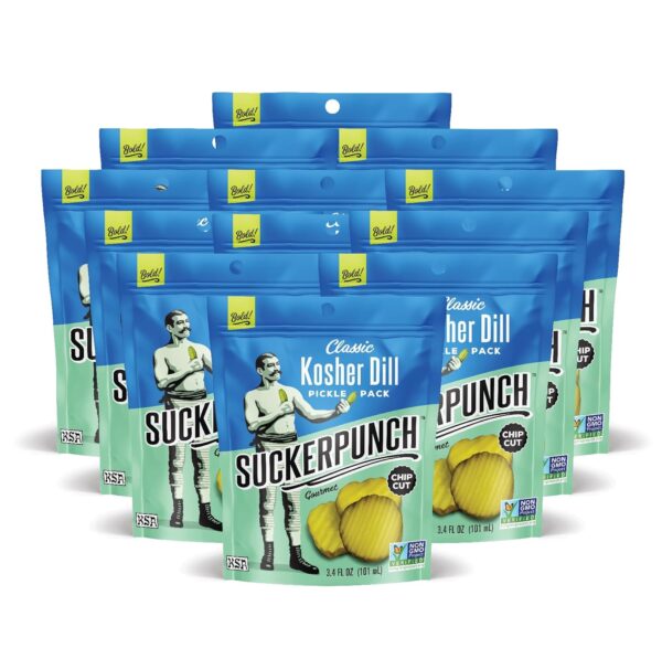 SuckerPunch Classic Dill Pickle Chips, Snack Pack, Gluten Fr...