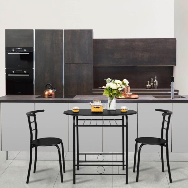 VINGLI 3 Piece Dining Set,Small Kitchen Table Set for 2,Brea...