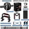 Ab Roller Wheel, 10-In-1 Ab Exercise Wheels Kit with Resista...