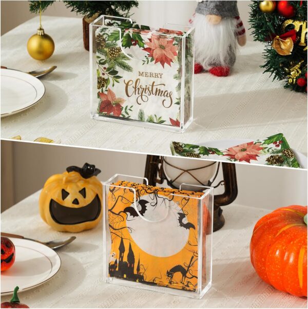 Clear Acrylic Napkin Holder for Table, Elegant Non-Slip Gues...